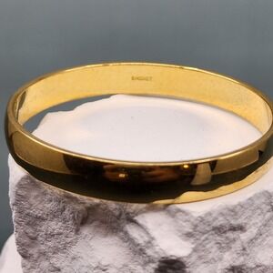 Monet Gold Tone Domed Bangle Bracelet Polished Minimalist Statement Classic 8in